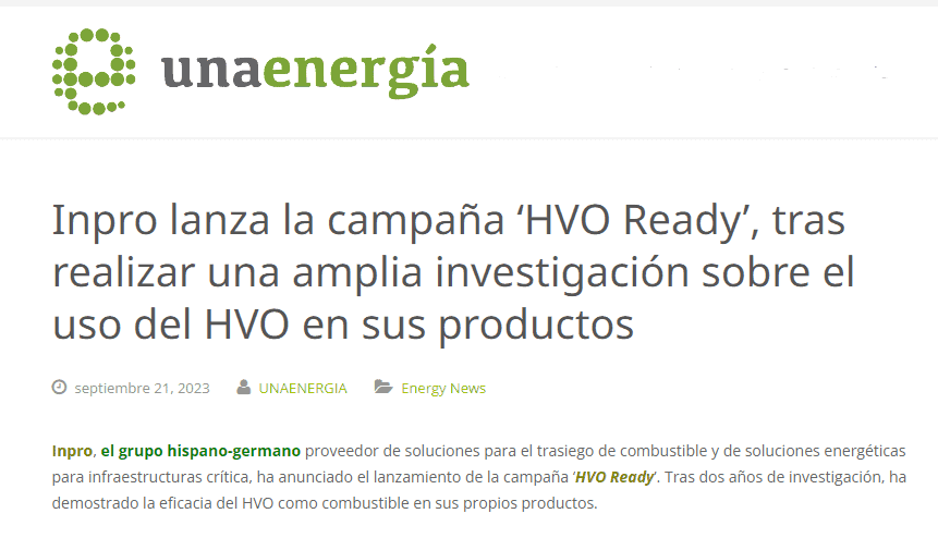 Alemania quiere liderar el uso del HVO.